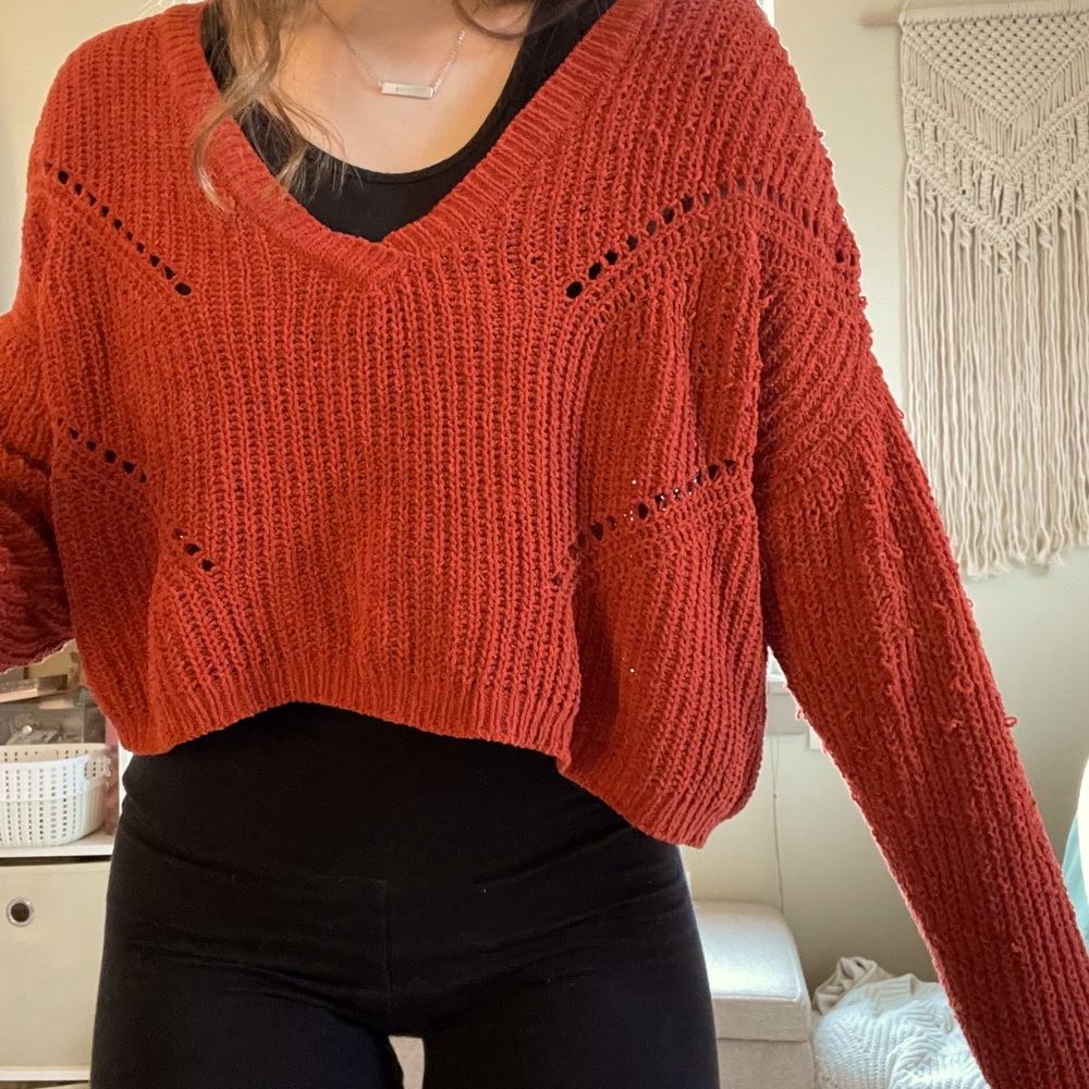 Orange cropped sweater